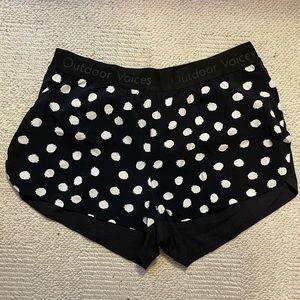 Outdoor Voices polka dot running shorts
